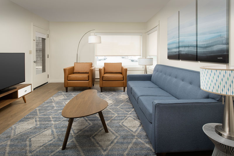 Courtyard suite Living room view of Ocean Front Seaside Hotel